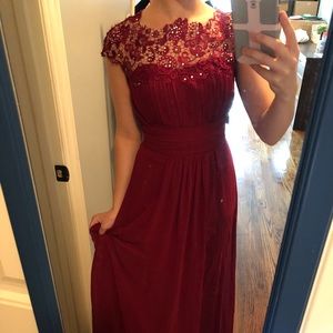 Burgandy Ever-Pretty Long dress